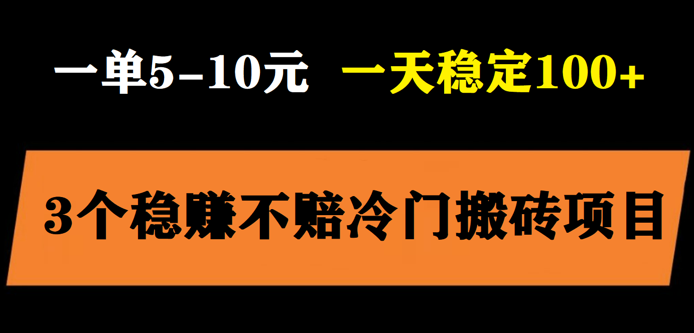 3个最新稳定的冷门搬砖项目，小白无脑照抄当日变现日入过百-魔王知识星球