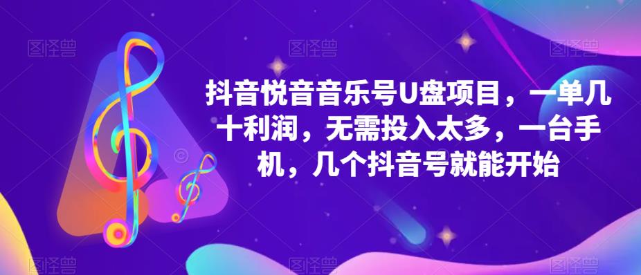 抖音音乐号U盘项目 一单几十利润 无需投入太多 一台手机 几个抖音号就开始-魔王知识星球