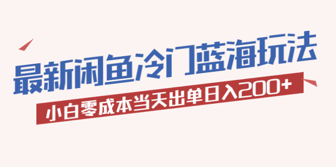 2023最新闲鱼冷门蓝海玩法，小白零成本当天出单日入200+-魔王知识星球