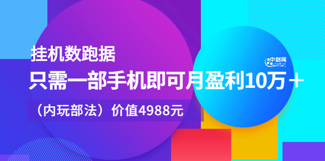 挂机跑数据，只需一部手机即可月盈利10万＋（内部玩法）