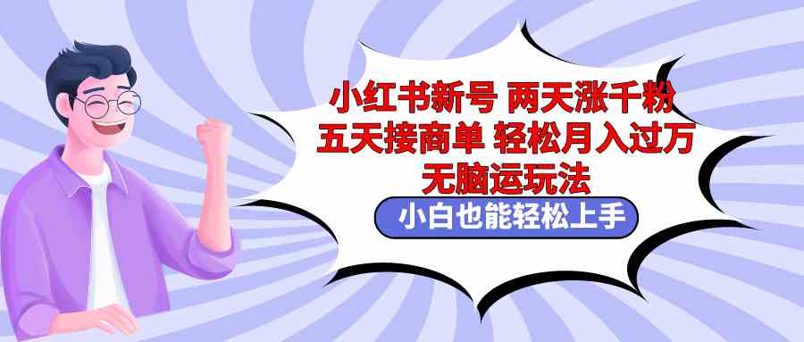 小红书新号两天涨千粉五天接商单轻松月入过万 无脑搬运玩法 小白也能轻&#8230;