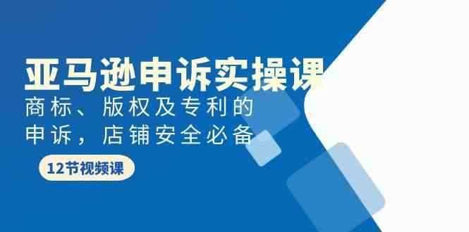 亚马逊-申诉实战课，&#8203;商标、版权及专利的申诉，店铺安全必备