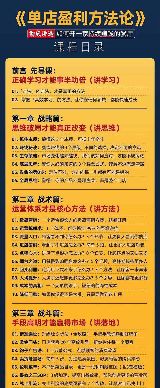 图片[1]-餐饮店盈利实操方法：教你怎样开一家持续能赚钱的餐厅（25节）