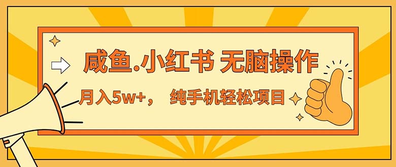 2024最赚钱的项目，咸鱼，小红书无脑操作，每单利润500+，轻松月入5万+&#8230;