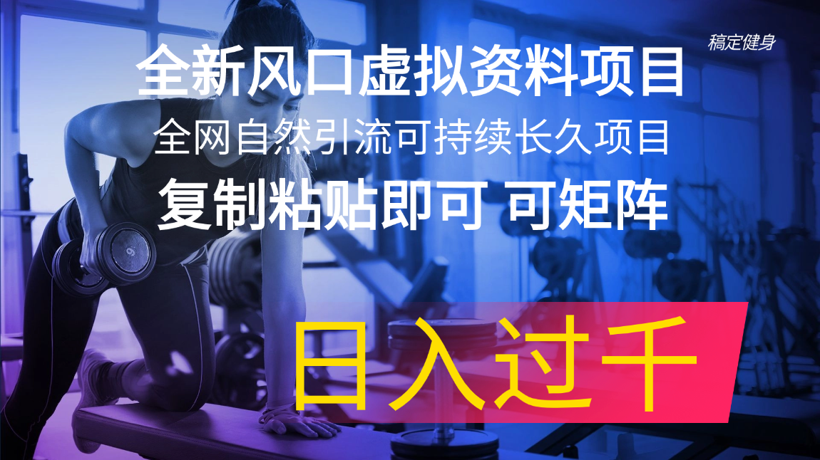 全新风口虚拟资料项目 全网自然引流可持续长久项目 复制粘贴即可可矩阵&#8230;