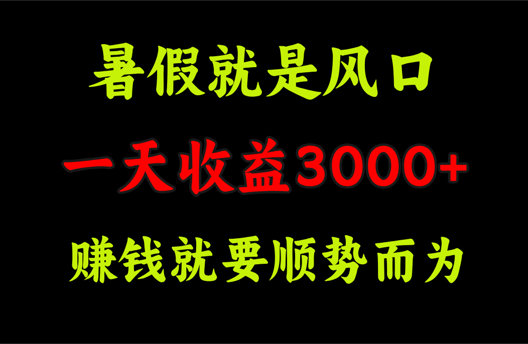 图片[2]-一天收益3000+ 赚钱就是顺势而为，暑假就是风口